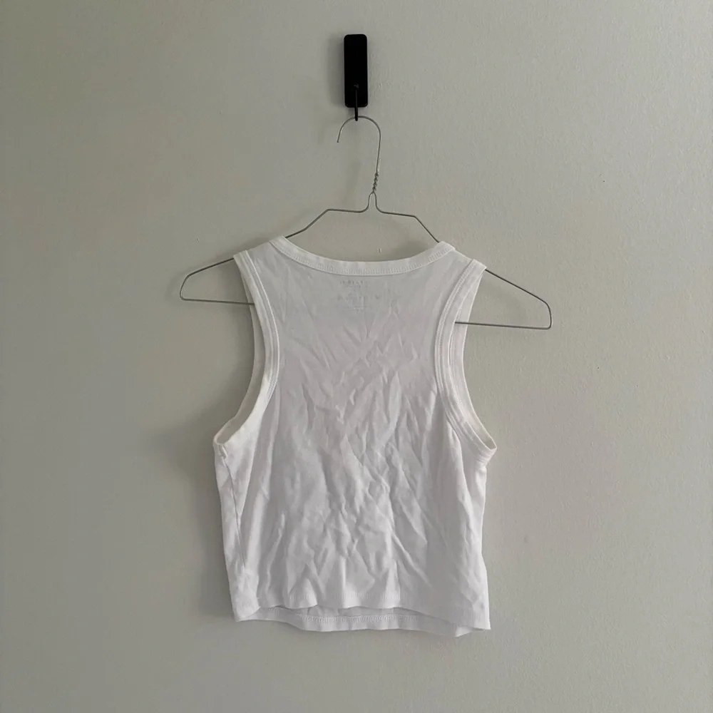 Homegirl Society • Cropped White Tank with Floral/Mushroom Design - Picture 3 of 3